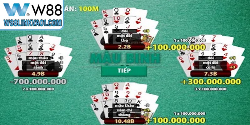 Mậu Binh W88 là trò chơi bài mang tính trí tuệ cao, thu hút nhiều người tham gia